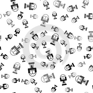 Black Attraction carousel icon isolated seamless pattern on white background. Amusement park. Childrens entertainment