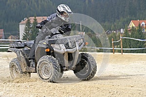 Black ATV turn