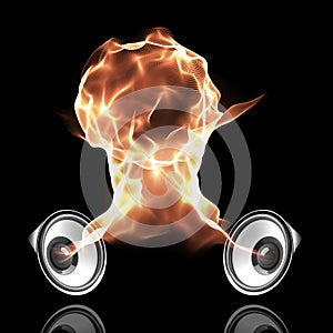 Negro sistema ardiente sonido ondas 