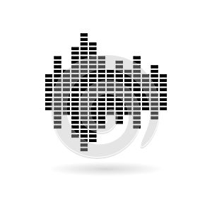 Black Audio wave icon