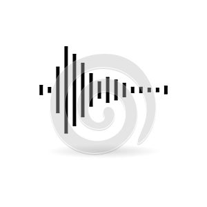 Black Audio wave icon or logo, Modern Sound Wave illustration