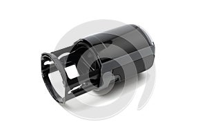 black automatic Office stamp isolated on white background. Self-ink rubber stamps