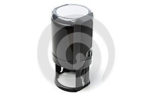 black automatic Office stamp isolated on white background. Self-ink rubber stamps