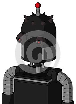 Black Automaton With Dome Head And Red Eyed And Single Led Antenna