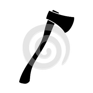 Black ax icon isolated on white background, Vector illustration
