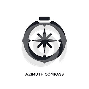 black azimuth compass isolated vector icon. simple element illustration from nautical concept vector icons. azimuth compass