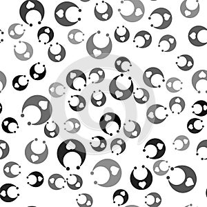 Black Baby bib icon isolated seamless pattern on white background. Vector