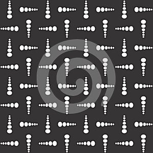 Black backgrond and white dots Black and white seamless check geometrical pattern. Checks, checkerboard.