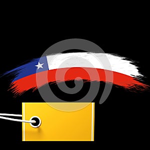 Black background, Chilean flag and price tag