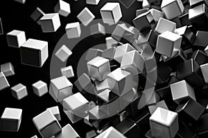 Black and white cubes screen wipe transition