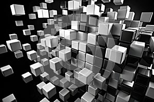 Black and white cubes screen wipe transition