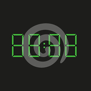 Black background electronic clock with four green numbers and datum 88:88 â€“ repeating eighty eight