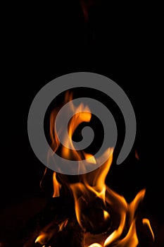 Black background flame shape