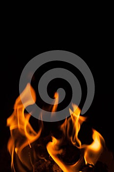 Black background flame shape