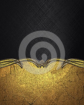 Black background with gold pattern. Template for design. copy space for ad brochure or announcement invitation, abstract backgroun