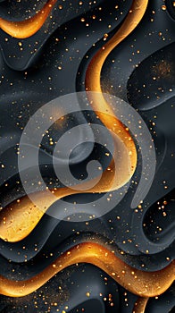 Black Background With Gold Swirls and Stars