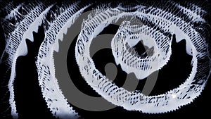 Black background with overlapping grids. Design. Dark background with computer graphics with red and gray grid circles