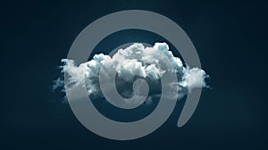 Black background and texture with a white cloud isolated on it. Brush cloud black background. Dark clouds isolated on