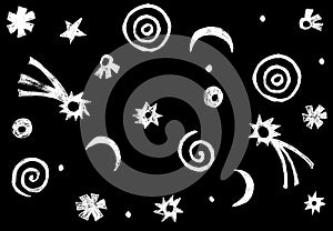 Black background with white space pattern