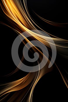 Black Background With Yellow and Brown Swirls