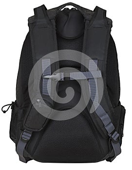 Black backpack back photo