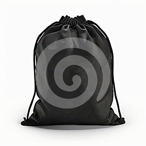 Black backpack mockup without pattern and decorations isolated on white