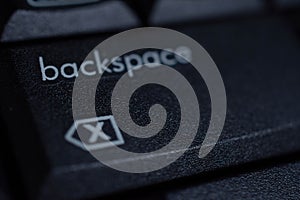 Black backspace button on keybord photo