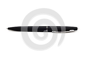 Black ball pen on a white background