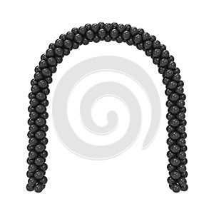 Black balloons entrance arch on white background