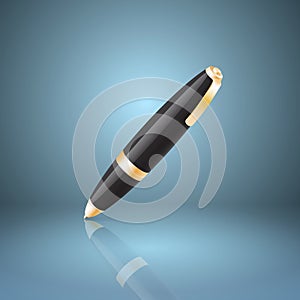 Black ballpoint pen icon