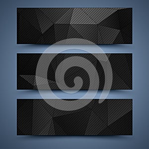 Black banners templates. Abstract backgrounds