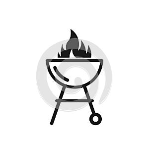 Black barbecue grill icon