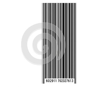 Black barcode with varying widths of parallel lines on a white background. Numeric