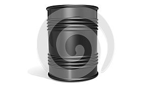 Black barrel for crude oil or petroleum