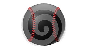 Black baseball ball isolated on white background.