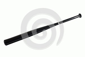 Black baseball bat isolated on white