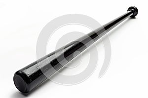 Black Baseball Bat on White Background