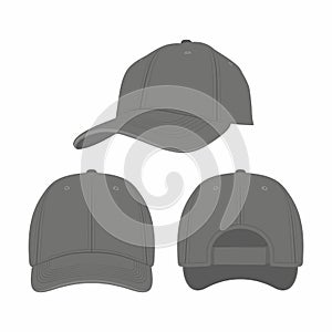 Black Baseball Cap isolated on white background