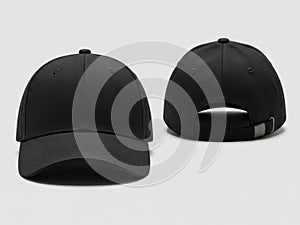 Black baseball cap isolated on white background