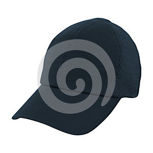 Black baseball hat isolated on white