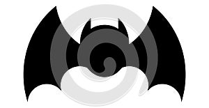 Black bat silhouette icon stencil vector design photo