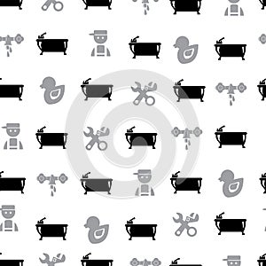Black bathroom Seamless Pattern