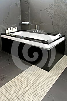 Black bathtub