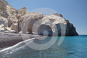 Black Beach in Akrotiri. Santorini. Greece.