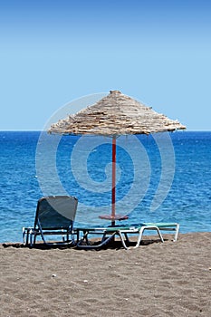 Black Beach Umbrella - Greece
