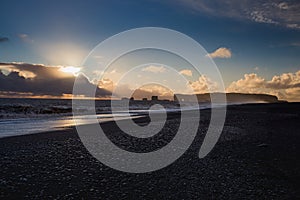 Black beach in Vik, Iceland