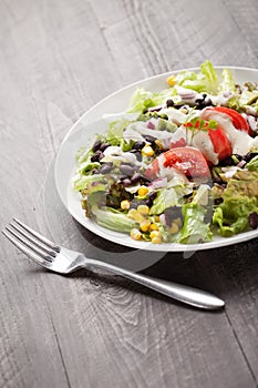 Black Bean Southwest Salad with fork