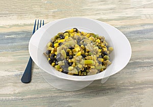 Black beans, corn, and zucchini