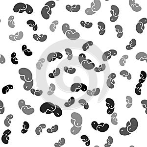 Black Beans icon isolated seamless pattern on white background. Vector