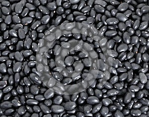 Black beans pile for background close-up